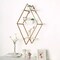 WHITE GOLD 31" Diamond 3 Tier Metal Wood Geometric HANGING SHELF